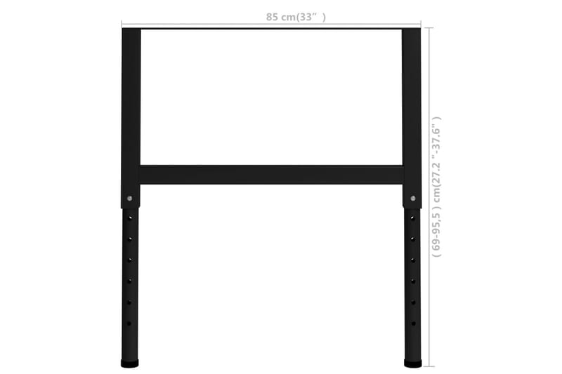 Stel til arbejdsbænk 2 stk. 85x(69-95,5) cm metal sort - Sort - Hus & renovering - Garage & værksted - Garageinteriør & garageopbevaring
