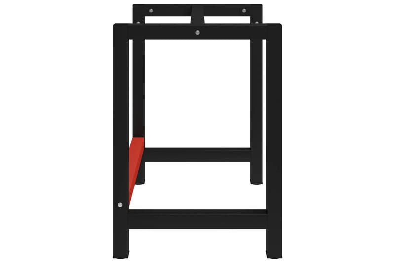 Stel til arbejdsbænk 80x57x79 cm metal sort og rød - Sort - Garageinteriør & garageopbevaring - Arbejdsbænk