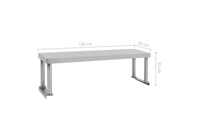 Tophylde Til Arbejdsbord 120x30x35 cm Rustfrit Stål - Garageinteriør & garageopbevaring - Arbejdsbænk