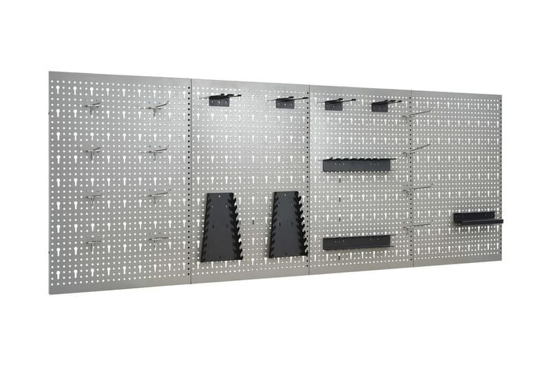 vægmonterede værktøjspaneler 4 stk. 40x58 cm stål - Grå - Hus & renovering - Garage & værksted - Garageinteriør & garageopbevaring