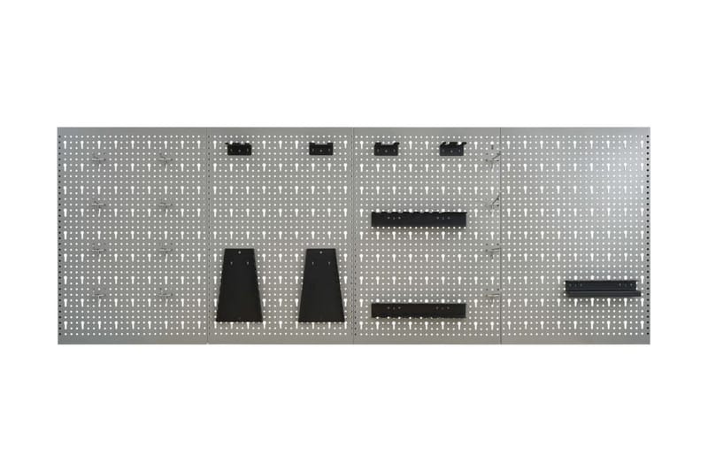 vægmonterede værktøjspaneler 4 stk. 40x58 cm stål - Grå - Hus & renovering - Garage & værksted - Garageinteriør & garageopbevaring