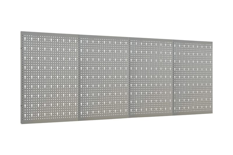 vægmonterede værktøjspaneler 4 stk. 40x58 cm stål - Grå - Hus & renovering - Garage & værksted - Garageinteriør & garageopbevaring