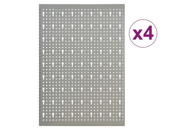 vægmonterede værktøjspaneler 4 stk. 40x58 cm stål - Grå - Hus & renovering - Garage & værksted - Garageinteriør & garageopbevaring