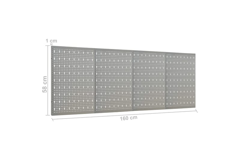 vægmonterede værktøjspaneler 4 stk. 40x58 cm stål - Grå - Hus & renovering - Garage & værksted - Garageinteriør & garageopbevaring