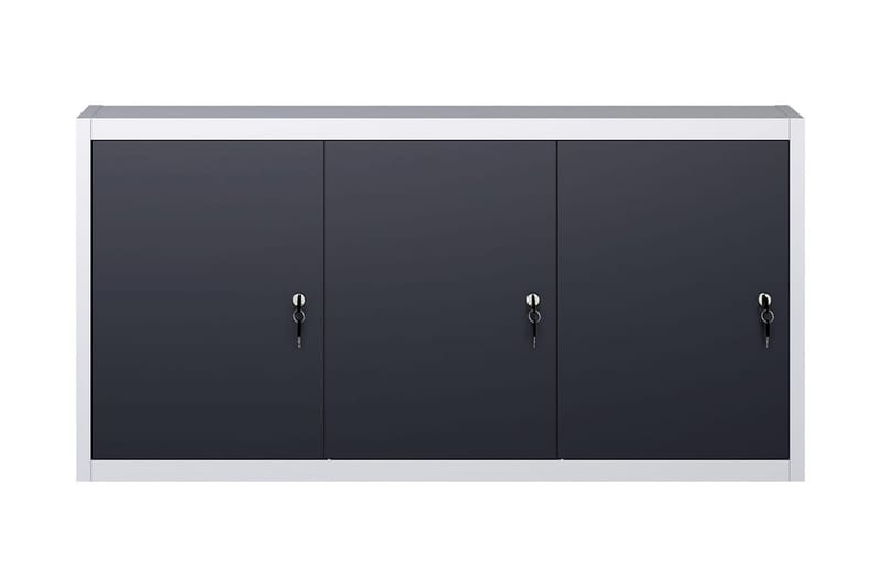 vægmonteret værktøjsskab industriel stil metal grå og sort - Grå - Hus & renovering - Garage & værksted - Garageinteriør & garageopbevaring