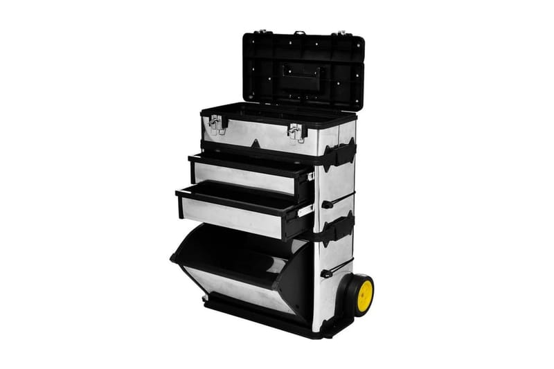 værktøjskasse på hjul 3 dele - Sølv - Værktøjskasse - Garageinteriør & garageopbevaring - Kasser