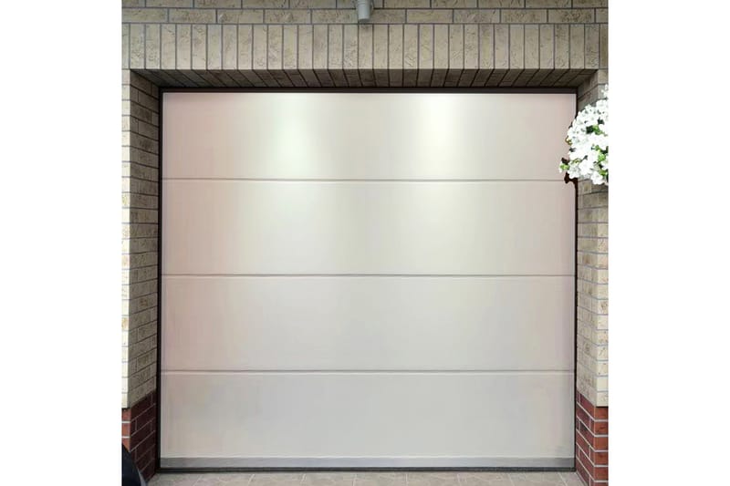 Garageport med motor 2,5 m, Hvid