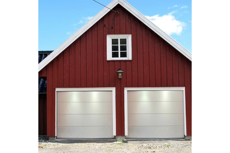 Garageport med motor 2,5 m - Hvid - Hus & renovering - Garage & værksted - Garageporte - Fjernbetjening garageport