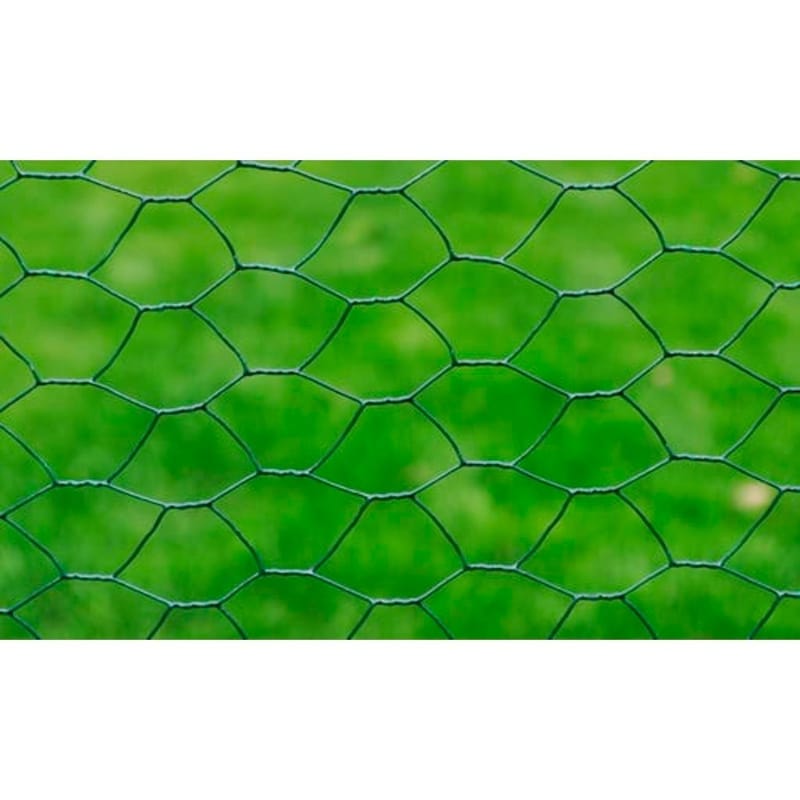 hønsenet galvaniseret stål med PVC-belægning 25x0,75 m grøn - Grøn - Hønsehus - Til dyrene - Hønsegård