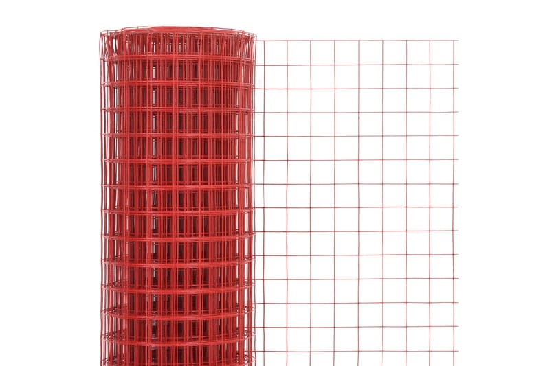 hønsenet stål med PVC-belægning 25 x 0,5 m rød - Rød - Hønsehus - Til dyrene - Hønsegård