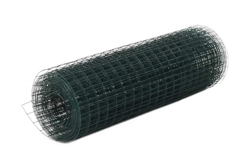 hønsenet stål med PVC-belægning 25 x 0,5 m grøn - Grøn - Hønsehus - Til dyrene - Hønsegård