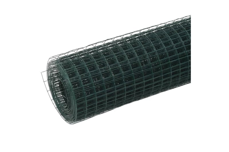 hønsenet stål med PVC-belægning 10 x 1,5 m grøn - Grøn - Hønsehus - Til dyrene - Hønsegård