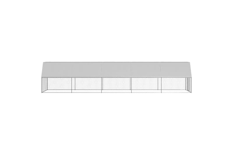 udendørs hønsegård 2x10x2 m galvaniseret stål - Sølv - Sport & fritid - Til dyrene - Fugl - Hønsehus