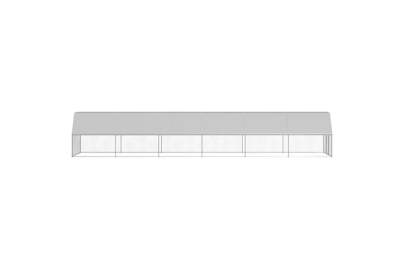 udendørs hønsegård 2x12x2 cm galvaniseret stål - Sølv - Sport & fritid - Til dyrene - Fugl - Hønsehus