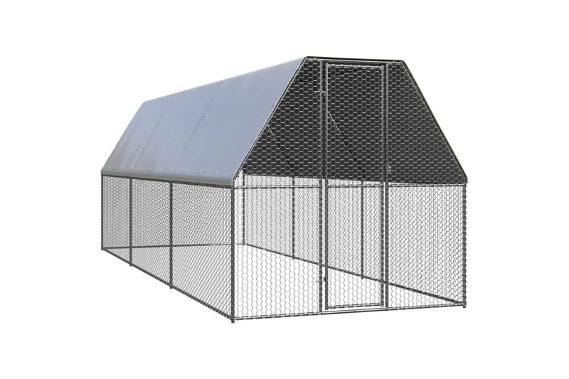 udendørs hønsegård 2x6x2 m galvaniseret stål - Sølv - Hønsehus - Til dyrene - Hønsegård