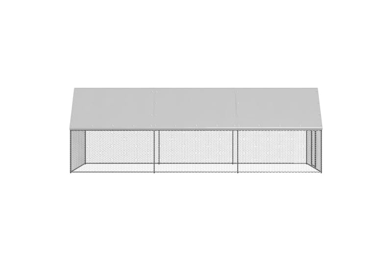 udendørs hønsegård 2x6x2 m galvaniseret stål - Sølv - Sport & fritid - Til dyrene - Fugl - Hønsehus