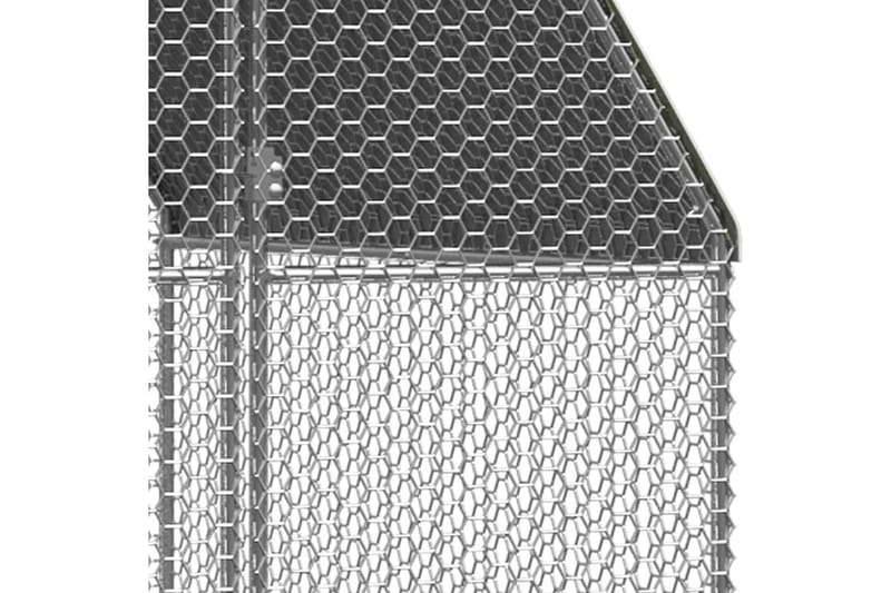 udendørs hønsegård 3x4x2 m galvaniseret stål - Sølv - Sport & fritid - Til dyrene - Fugl - Hønsehus