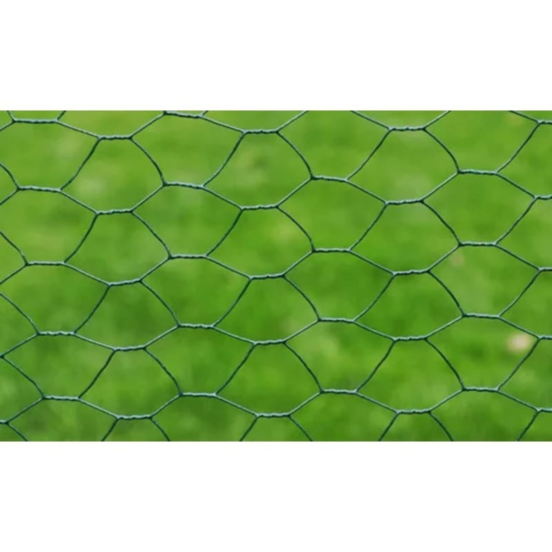 hønsenet galvaniseret stål 1 x 25 m sekskantet mørkegrøn - Grøn - Havehegn & panelhegn