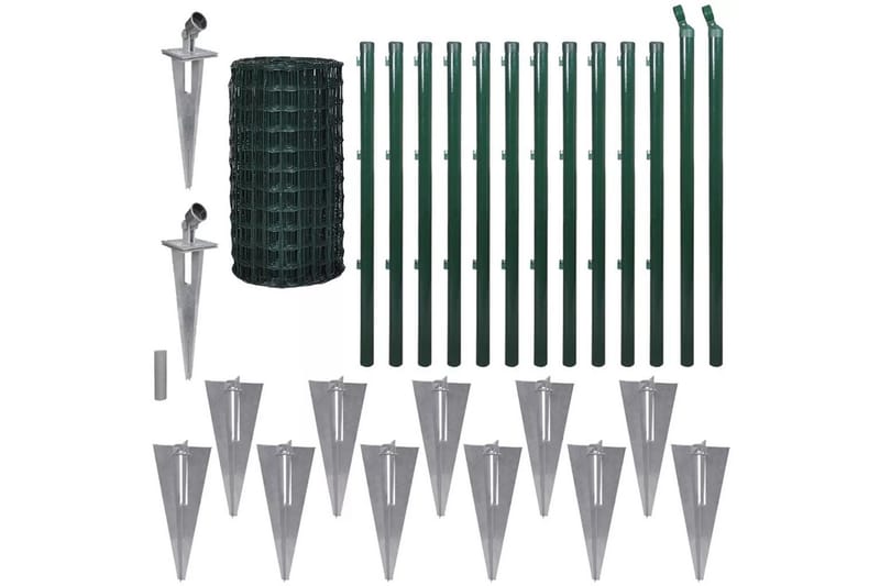 eurohegn 25 x 0,8 m stål grøn - Grøn - Hus & renovering - Indsynsbeskyttelse & indhegning - Hegn