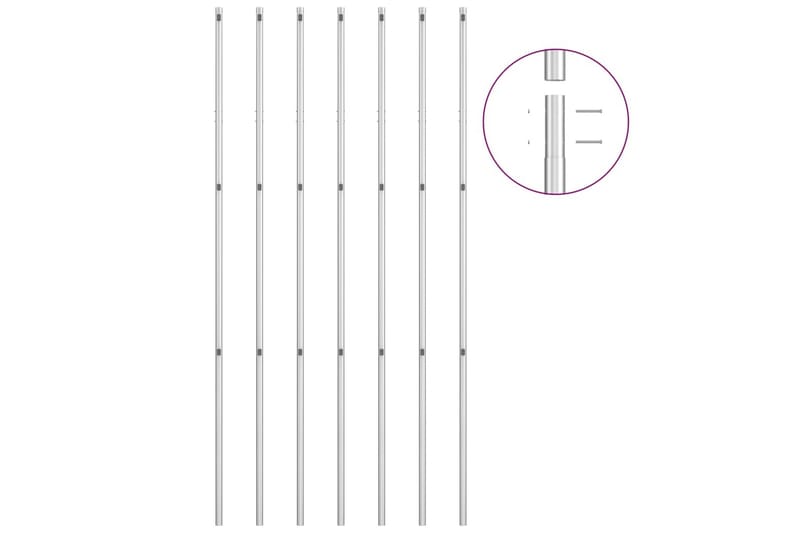 fletvævshegn med stolper galvaniseret stål 15x1,5 m sølv - Sølv - Hus & renovering - Indsynsbeskyttelse & indhegning - Hegn