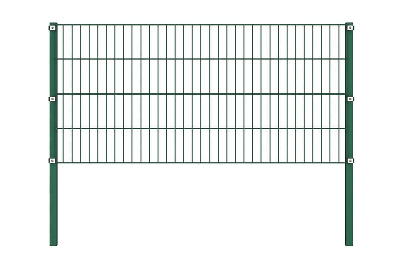 hegnspanel med stolper 11,9 x 0,8 m jern grøn - Havehegn & panelhegn