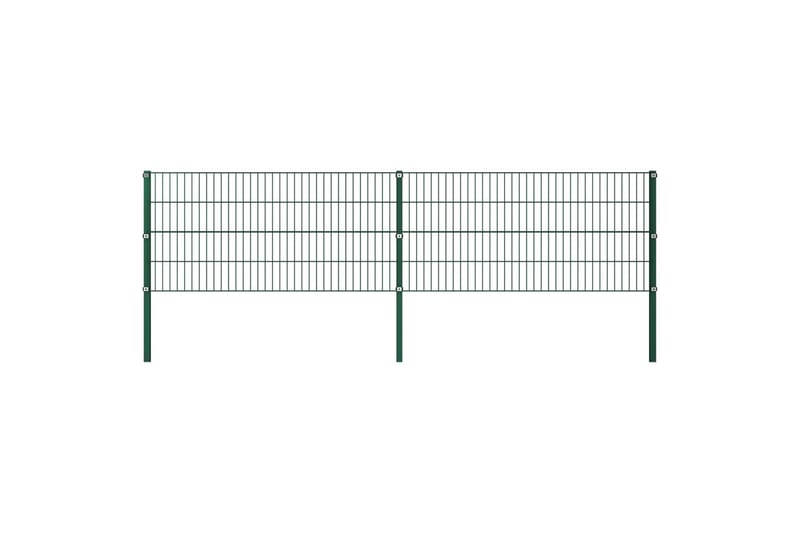 hegnspanel med stolper 3,4 x 0,8 m jern grøn - Havehegn & panelhegn