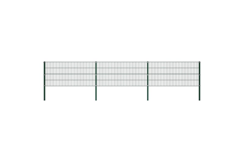 hegnspanel med stolper 5,1 x 0,8 m jern grøn - Havehegn & panelhegn
