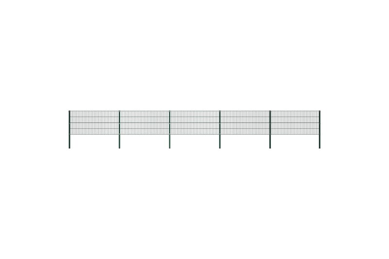 hegnspanel med stolper 8,5 x 0,8 m jern grøn - Havehegn & panelhegn