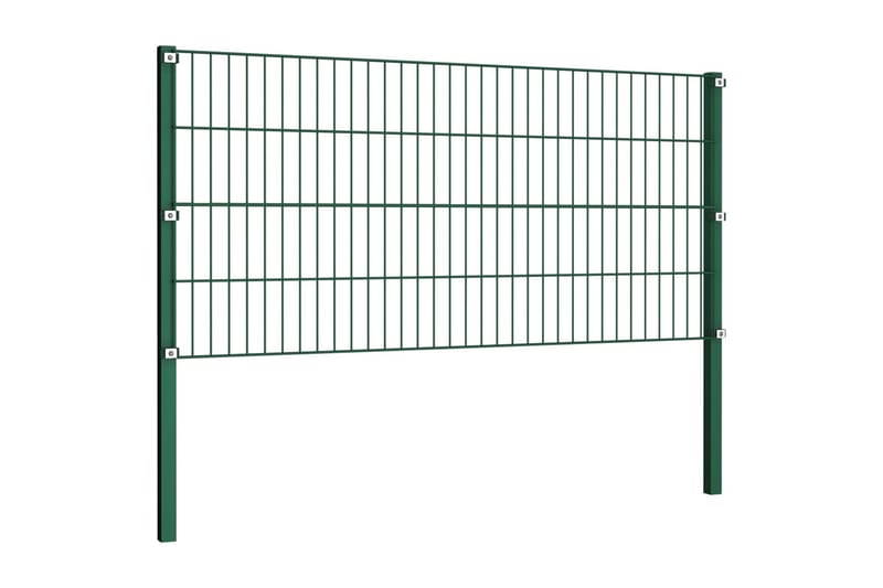 hegnspaneler med stolper 13,6 x 0,8 m jern grøn - Hus & renovering - Indsynsbeskyttelse & indhegning - Hegn