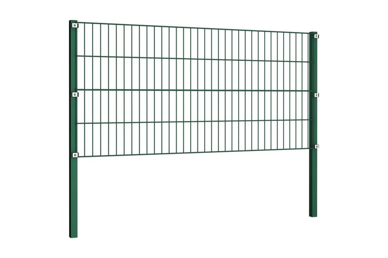 hegnspaneler med stolper 17 x 0,8 m jern grøn - Hus & renovering - Indsynsbeskyttelse & indhegning - Hegn