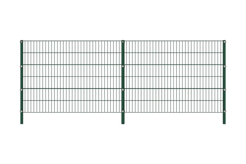 hegnspaneler med stolper 3,4 x 1,2 m jern grøn - Hus & renovering - Indsynsbeskyttelse & indhegning - Hegn