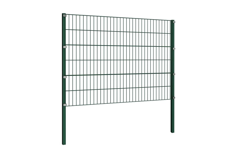 hegnspaneler med stolper 5,1 x 1,2 m jern grøn - Hus & renovering - Indsynsbeskyttelse & indhegning - Hegn