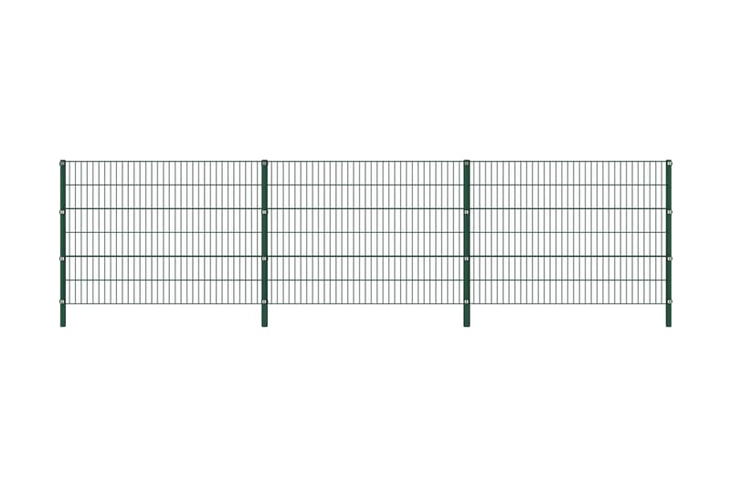 hegnspaneler med stolper 5,1 x 1,2 m jern grøn - Hus & renovering - Indsynsbeskyttelse & indhegning - Hegn