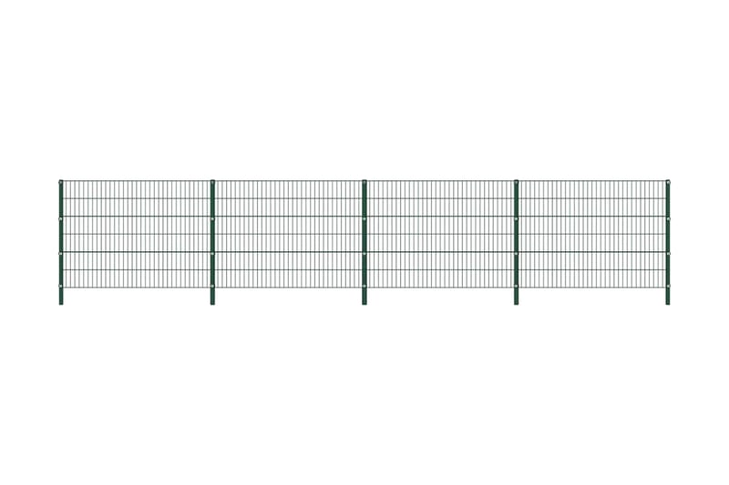 hegnspaneler med stolper 6,8 x 1,2 m jern grøn - Hus & renovering - Indsynsbeskyttelse & indhegning - Hegn