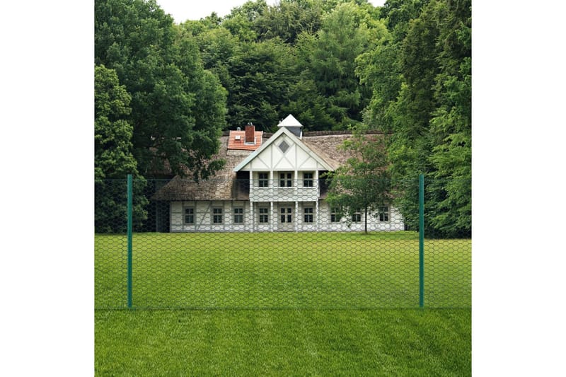 trådhegn med stolper 25 x 0,75 m stål grøn - Grøn - Hus & renovering - Indsynsbeskyttelse & indhegning - Hegn