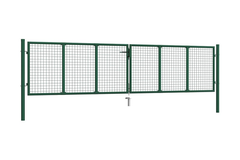 havelåge i trådnet 400 x 100 cm stål grøn - Grøn - Låge udendørs - Smedejernslåge & jernlåge