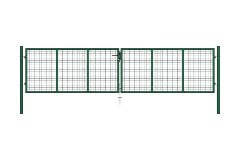 havelåge i trådnet 400 x 100 cm stål grøn - Grøn - Smedejernslåge & jernlåge - Låge udendørs