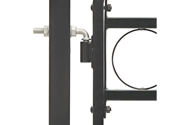 hegnslåge med buet top stål 100 x 125 cm sort - Sort - Smedejernslåge & jernlåge - Låge udendørs