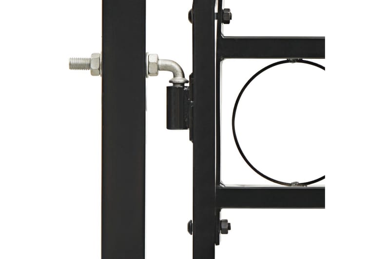 hegnslåge med dobbeltdør og buet top stål 300 x 125 cm sort - Sort - Smedejernslåge & jernlåge - Låge udendørs