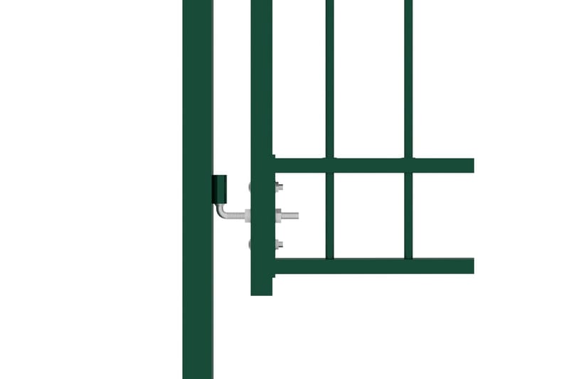 hegnslåge med spydtop 100x100 cm stål grøn - Grøn - Smedejernslåge & jernlåge - Låge udendørs