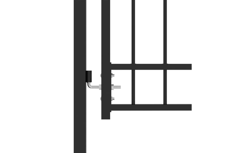 hegnslåge med spydtop 100x100 cm stål sort - Sort - Smedejernslåge & jernlåge - Låge udendørs