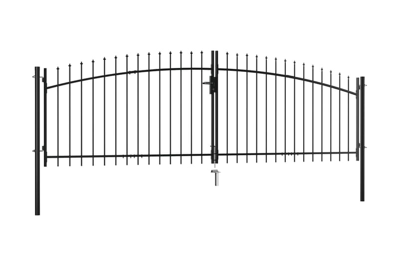 dobbelt hegnslåge med spydtop 400 x 200 cm - Sort - Hus & renovering - Indsynsbeskyttelse & indhegning - Låge