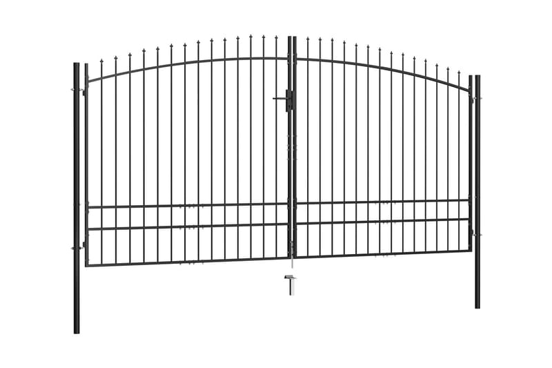 dobbelt hegnslåge med spydtop 400 x 248 cm - Sort - Hus & renovering - Indsynsbeskyttelse & indhegning - Låge