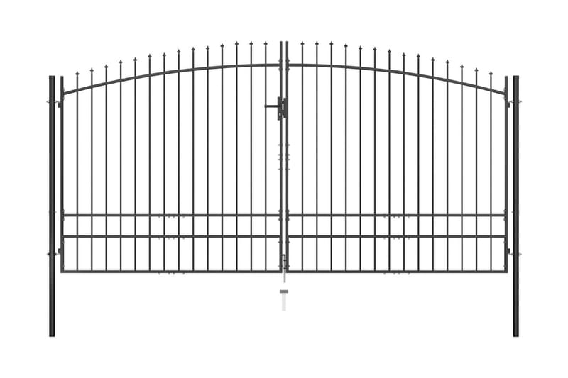 dobbelt hegnslåge med spydtop 400 x 248 cm - Sort - Hus & renovering - Indsynsbeskyttelse & indhegning - Låge
