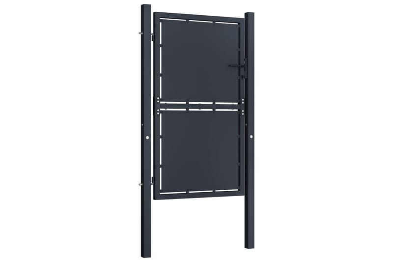 havelåge 100 x 175 cm stål antracitgrå - Grå - Hus & renovering - Indsynsbeskyttelse & indhegning - Låge