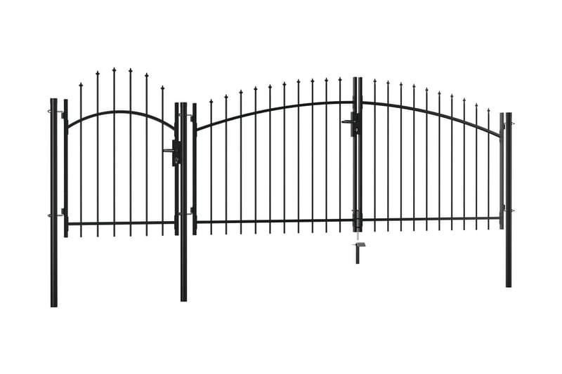 havelåge 2,25 x 4 m stål sort - Sort - Hus & renovering - Indsynsbeskyttelse & indhegning - Låge