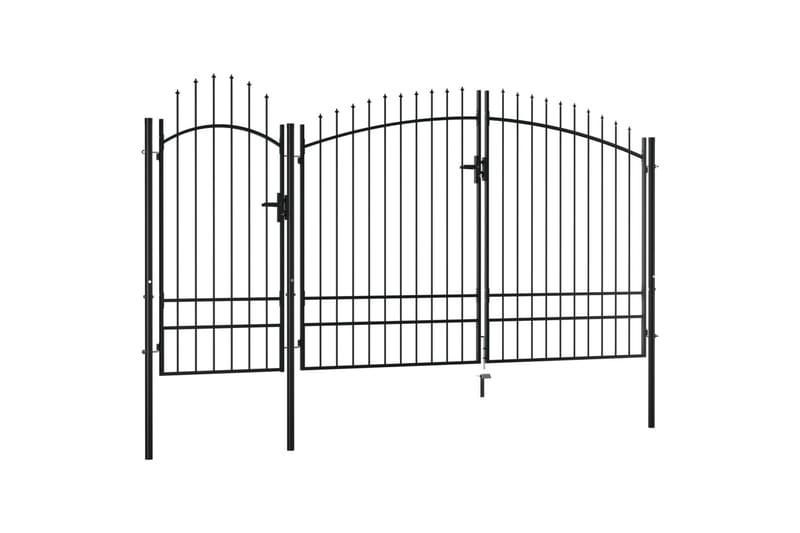 havelåge 2,45 x 4 m stål sort - Sort - Hus & renovering - Indsynsbeskyttelse & indhegning - Låge