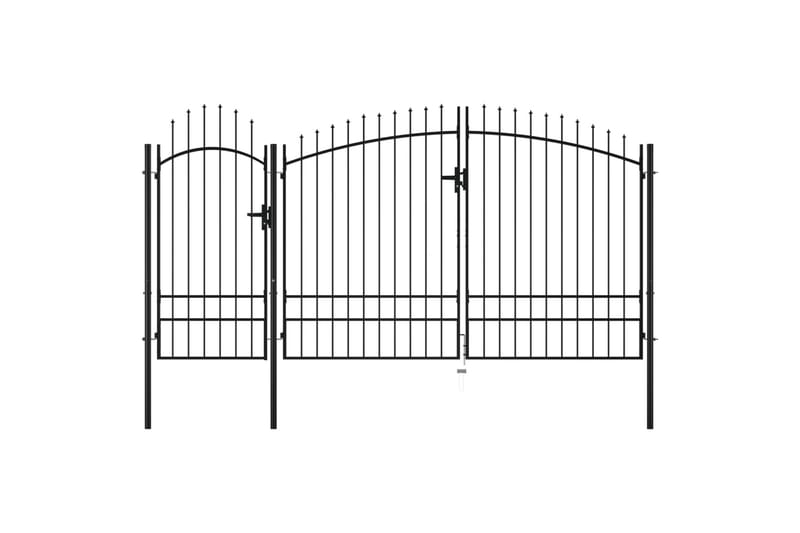 havelåge 2,45 x 4 m stål sort - Sort - Hus & renovering - Indsynsbeskyttelse & indhegning - Låge