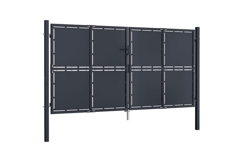 havelåge 300 x 175 cm stål antracitgrå - Grå - Hus & renovering - Indsynsbeskyttelse & indhegning - Låge