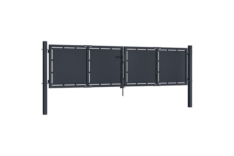 havelåge 300 x 75 cm stål antracitgrå - Grå - Hus & renovering - Indsynsbeskyttelse & indhegning - Låge